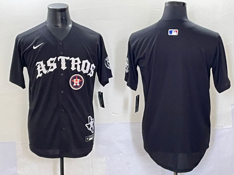 Men 2025 Houston Astros Blank Black Seven generations Joint Name Nike MLB Jersey style 3